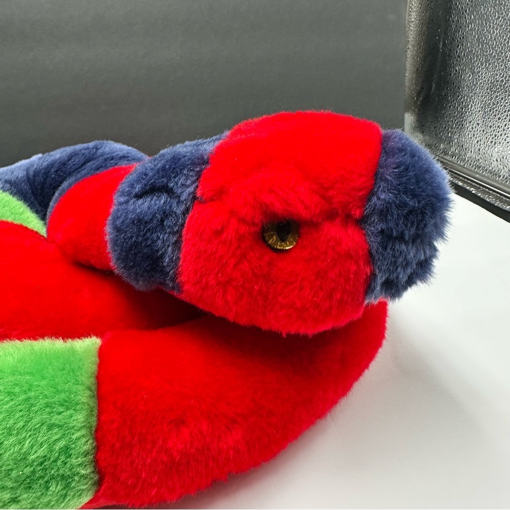 Toys R Us Animal Alley Coiled Rattle Snake 13” Blue Red Y2K Stuffed Animal - Picture 4 of 10